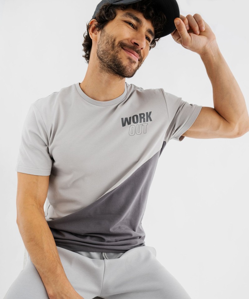 Tee-shirt à manches courtes bicolore homme